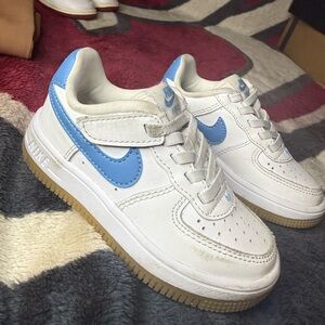 Nike White and Light Blue Sneakers